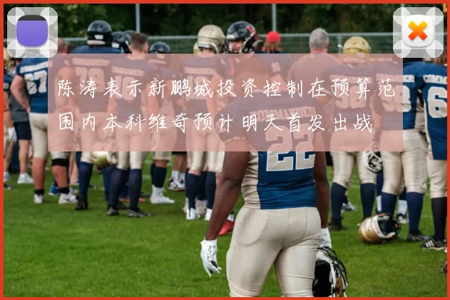 陈涛表示新鹏城投资控制在预算范围内本科维奇预计明天首发出战